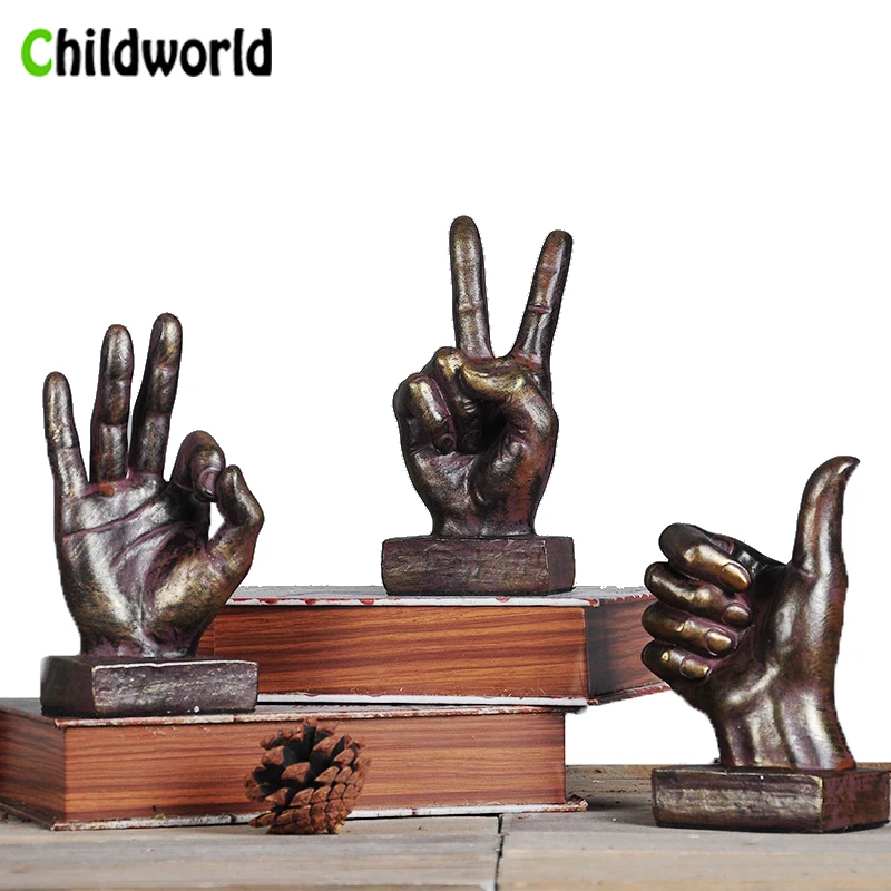 Kopen Europese Hars Ornamenten Creatieve Vinger Sculptuur Woonkamer Ambachten Desktop Woondecoratie Accessoires Retro Meubels