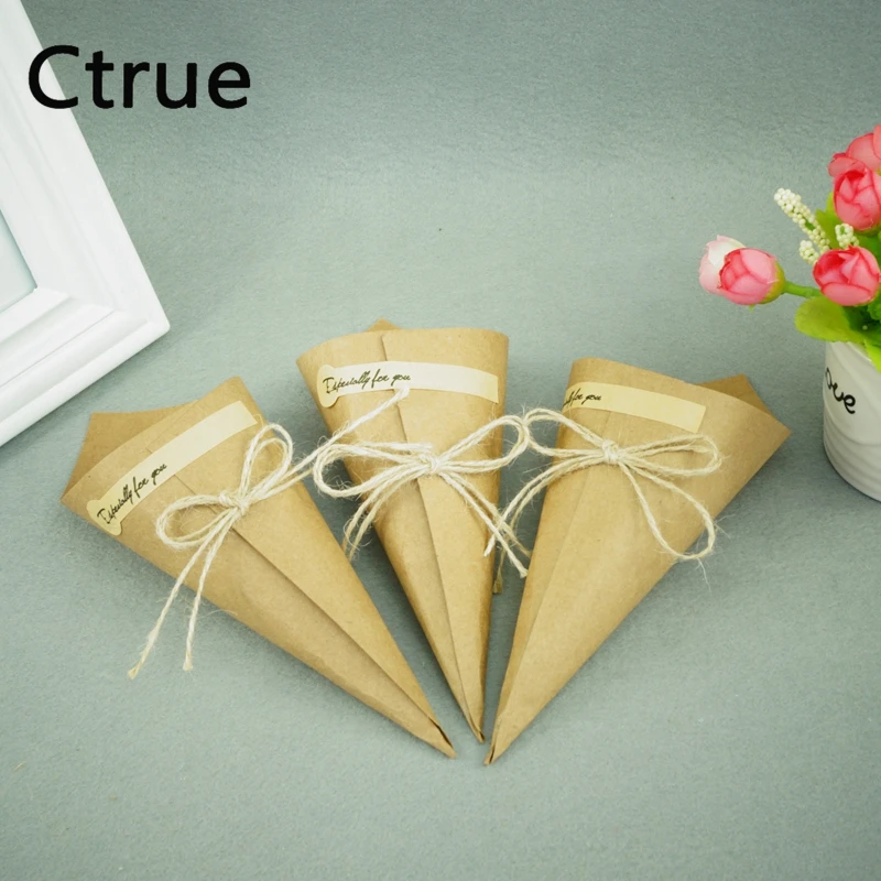 50pcs-lot-15cm-15cm-Kraft-Paper-Cone-Vintage-chocolate-Boxes-rustic-wedding-favors-and-gifts-vintage-3