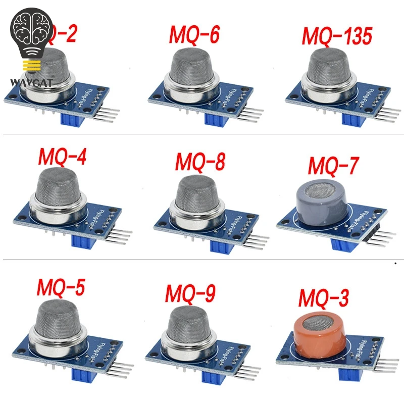 MQ-2 MQ-3 MQ-4 MQ-5 MQ-6 MQ-7 MQ-8 MQ-9 MQ-135 детектор дыма метана сжиженный газ Сенсор модуль для Arduino Starter DIY Kit - Цвет: 9PCSMQ Kit