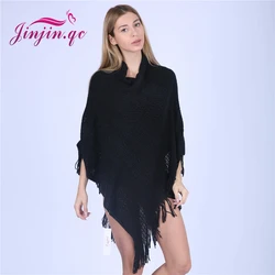 Jinjin.QC women autumn knitted poncho solid elegant tassel capes echarpe foulard Femme pashmina shawls and wraps JJ2017111601 Jinjin.QC women autumn knitted poncho solid elegant tassel capes echarpe foulard Femme pashmina shawls and wraps JJ2017111601