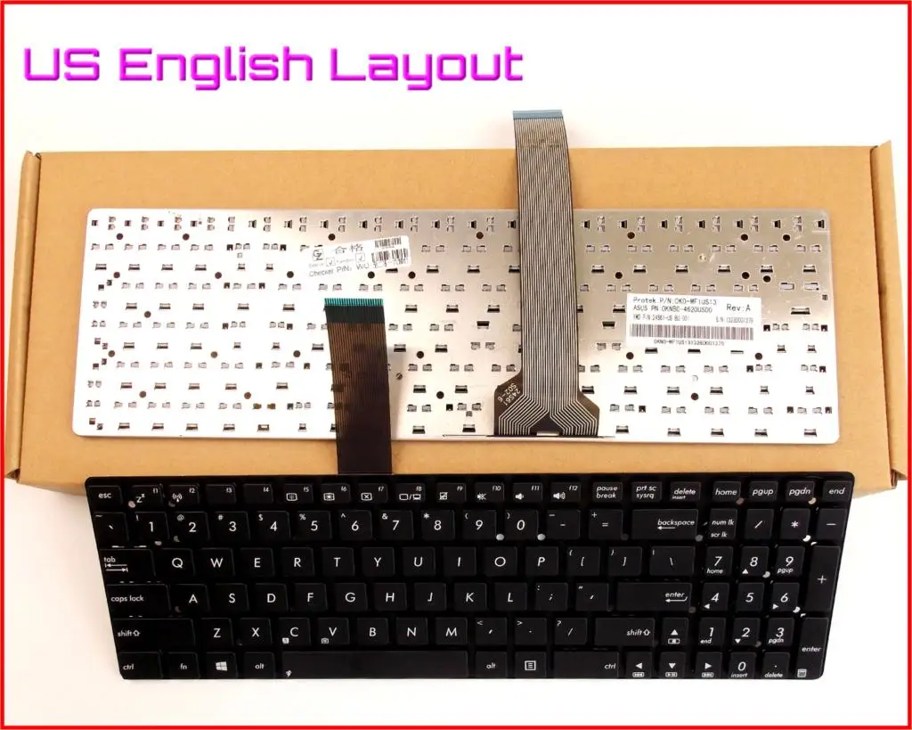 New Keyboard US English Version for ASUS K55A-SI50301p K55A-BI5093B K55A-DH51 K55A-DH71 K55A-DS51 Laptop Non-Frame | Компьютеры и офис
