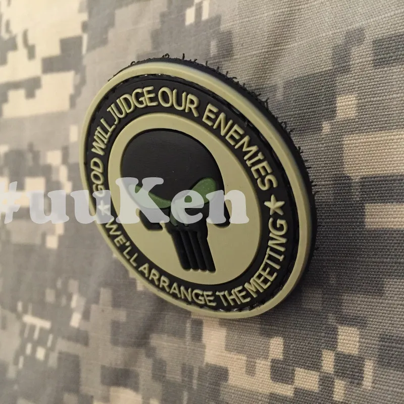 Wholesale PVC Morale Patches God will Judge our Enemies We'll Arrange