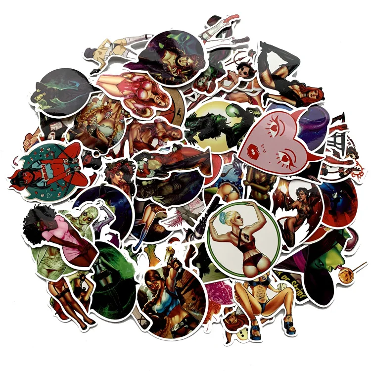 

70 pcs Styling Pvc Waterproof Tease Vulgar Sexy beauty Girls Stickers For Laptop Motorcycle Skateboard Luggage Decal Toy Sticker