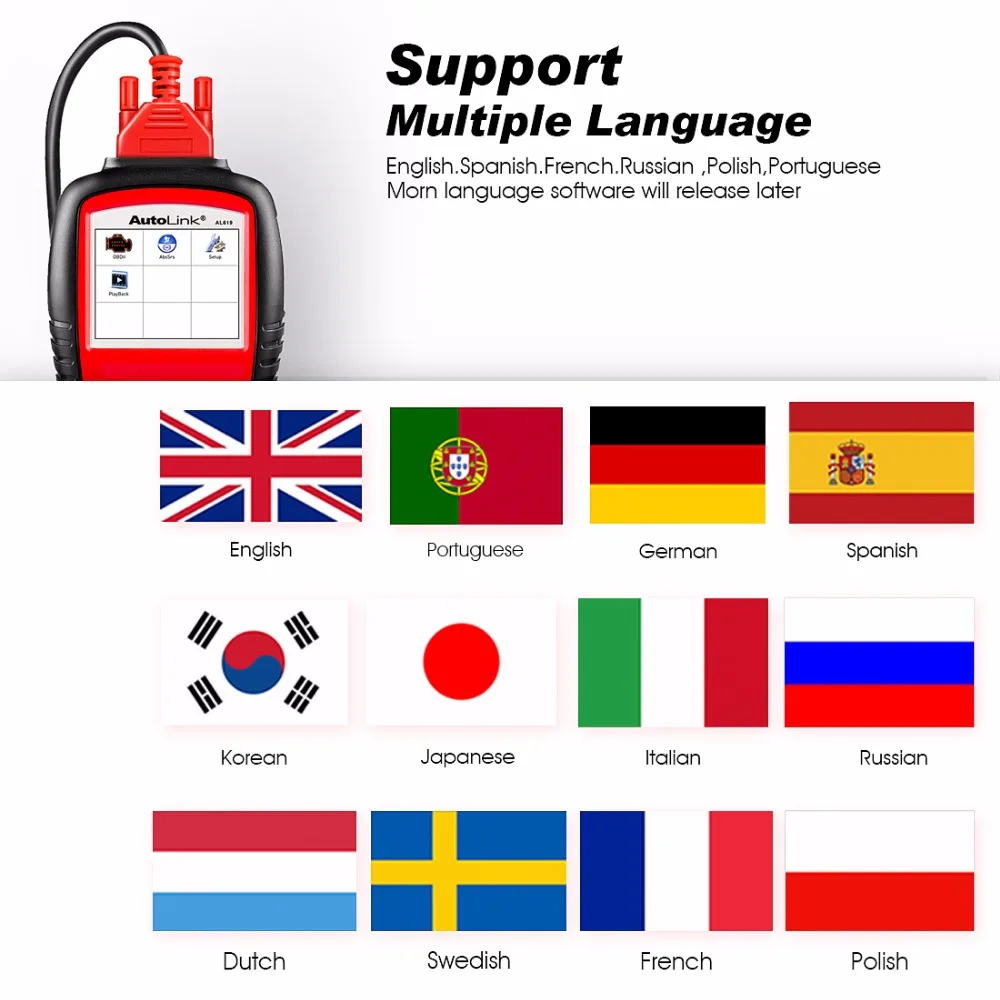 Autel Autolink AL619 диагностический инструмент OBD2 сканер автомобильный диагностический OBDII сканер ABS/SRS Автомобильный сканер для считывания кода автомобильный