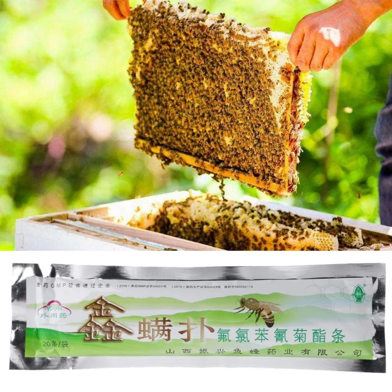 

New 20Pcs/Pack Professional Acaricide Against Bee Mite Killer Beekeeping Medicine 40mg/strip Beekeeping Tool