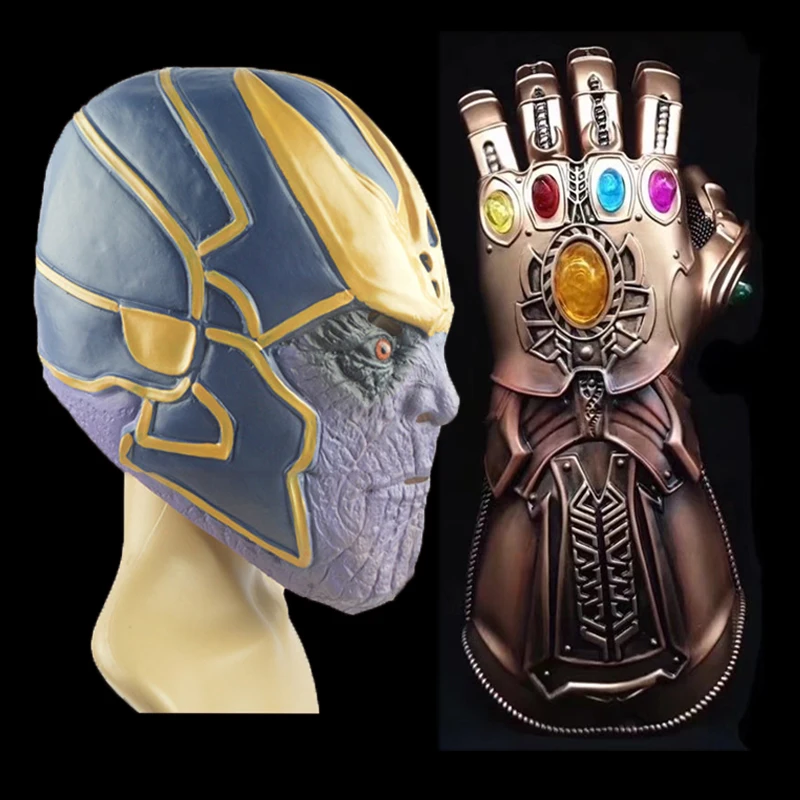 

1pcs Avengers Thanos Mask Infinity War Cosplay Superhero Prop Hard Latex Helmet Halloween Funny Toys Gift For Children Adults #E