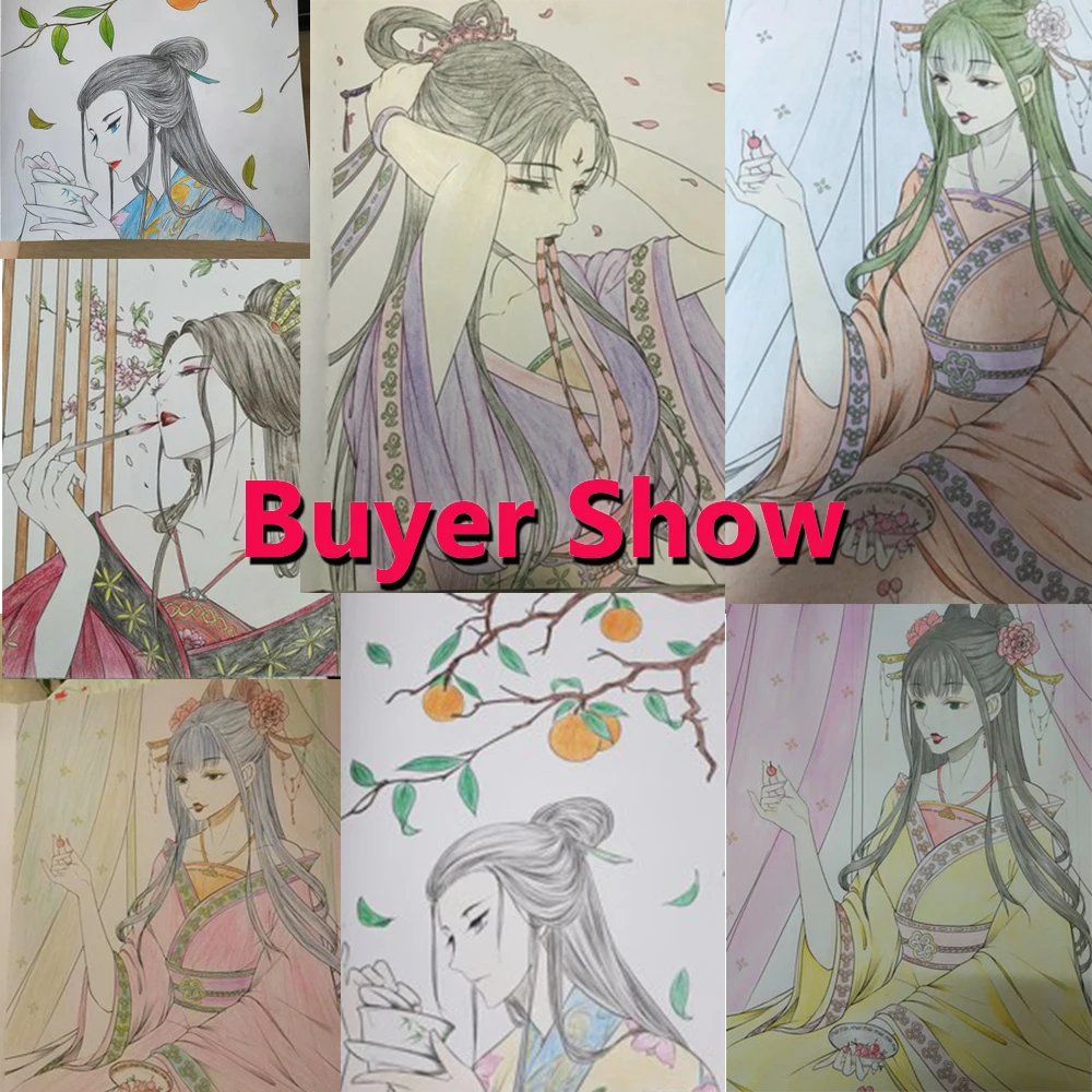 Linha de Coloração Livro de Desenho Livros para Colorir Livro de Arte Chinês Adultos Crianças Clássica Beleza Antiga Relaxamento Anti Stress Japonesa 3 livros para colorir adultos crianças clássica beleza