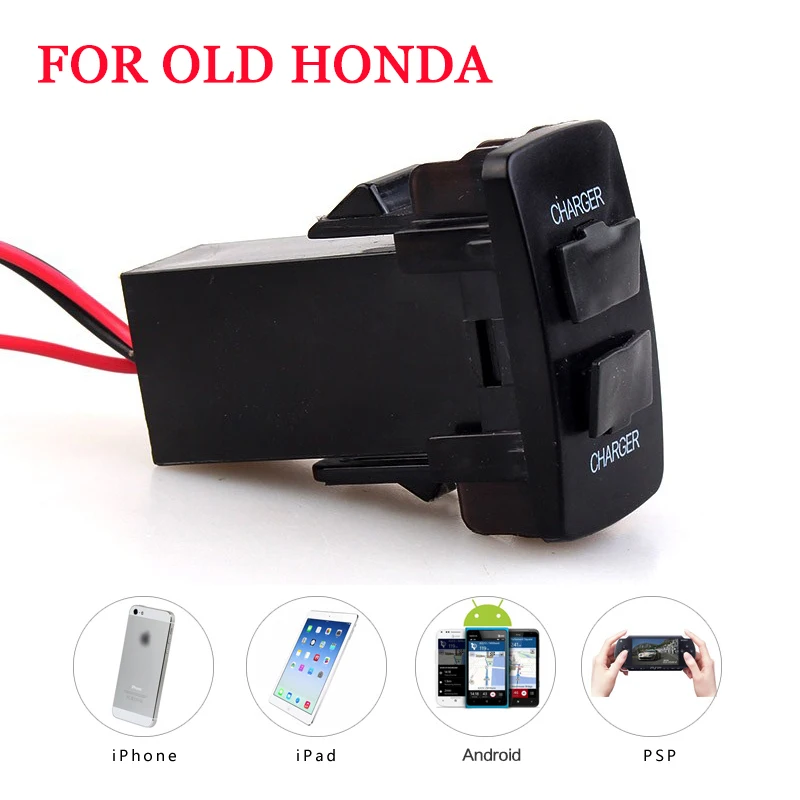 

Car Dual USB Interface 5V 2.1A 2 Usb Charger Port Phone Socket Use for Honda,Civic,Spirior,CRV,Fit Jazz,City,Accord,Odyssey