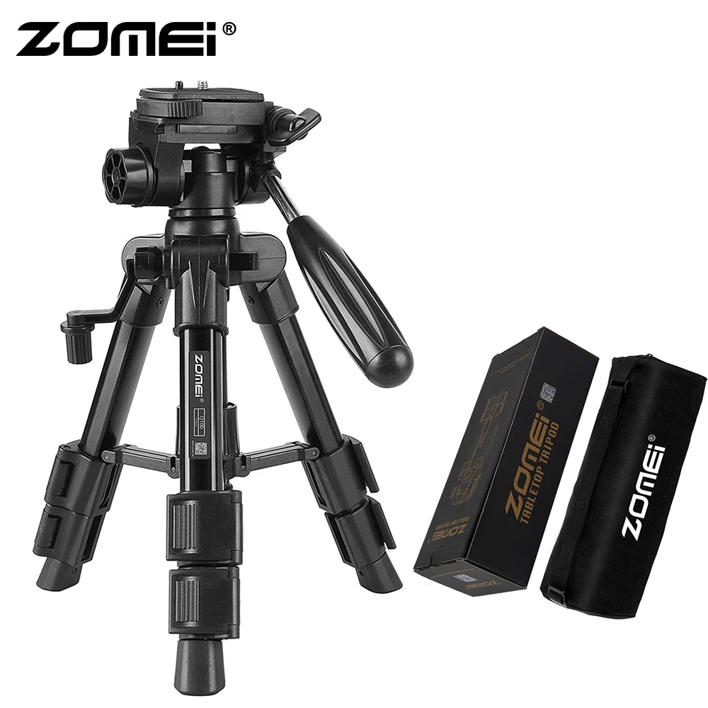 Online ZoMei Q100 Mini Reise Tisch Stativ Tabletop Ständer mit 3 Weg Pan Tilt Kopf 1 4 zoll quick Release Platte und Tasche für DSLR