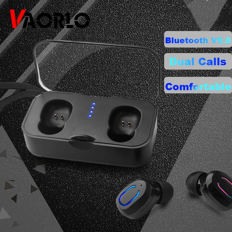 

VAORLO TWS Music Bluetooth Earbuds 5.0 True Wireless Stereo Binaural Call HIFI Headsets With Charging Box TWS Business Earphones