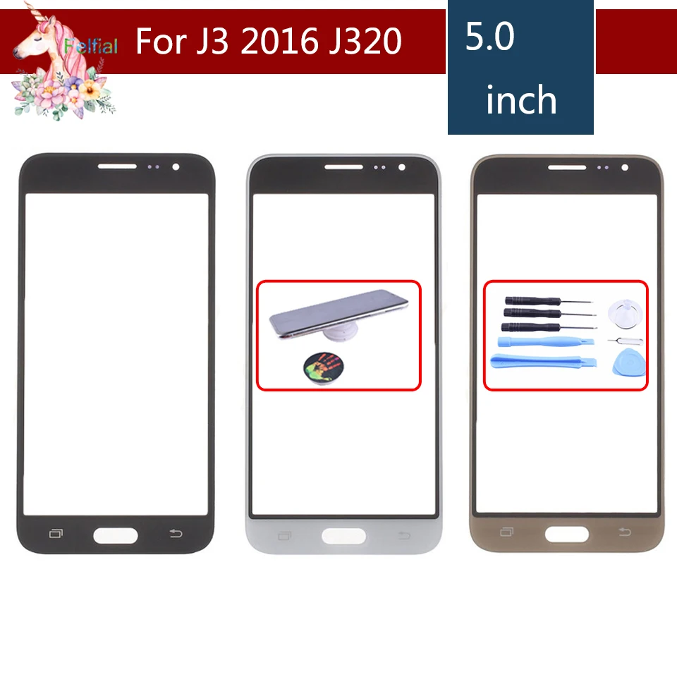 Для Samsung Galaxy J3 2016 J320 J320F J320M J320Y J320FN передних боковых Стекло объектив Сенсорный