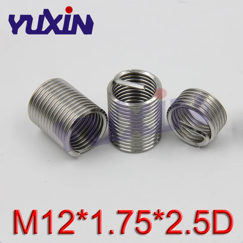 20Pcs M12*1.75*2.5D Screw Thread Insert A2 Stainless Steel 304 Fasteners Repair Tools Kit Coiled Wire Helical Sleeve Set | Обустройство