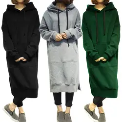 Женская толстовка с капюшоном, пуловер, Повседневная Длинная флисовая верхняя одежда на осень и зиму, большие размеры 5XL KNG88