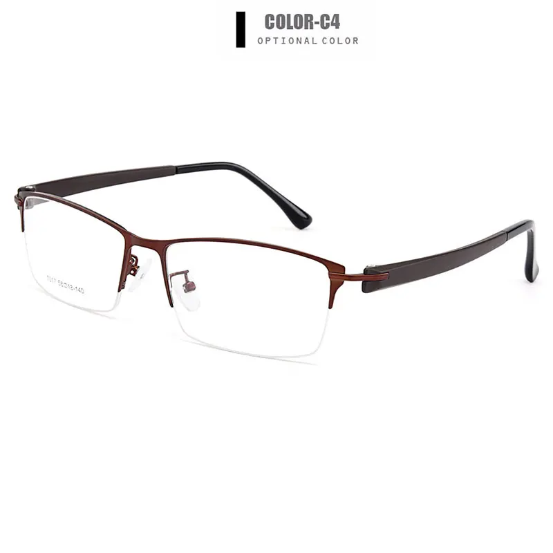 Men's Eyeglasses Semi Rim Titanium Alloy Square Y7017