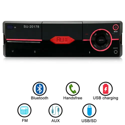 

SU-20178 Car Stereo MP3 Player Head Unit FM Radio BT USB AUX Phone Holder With Remote Control SD Bluetooth Car Radios