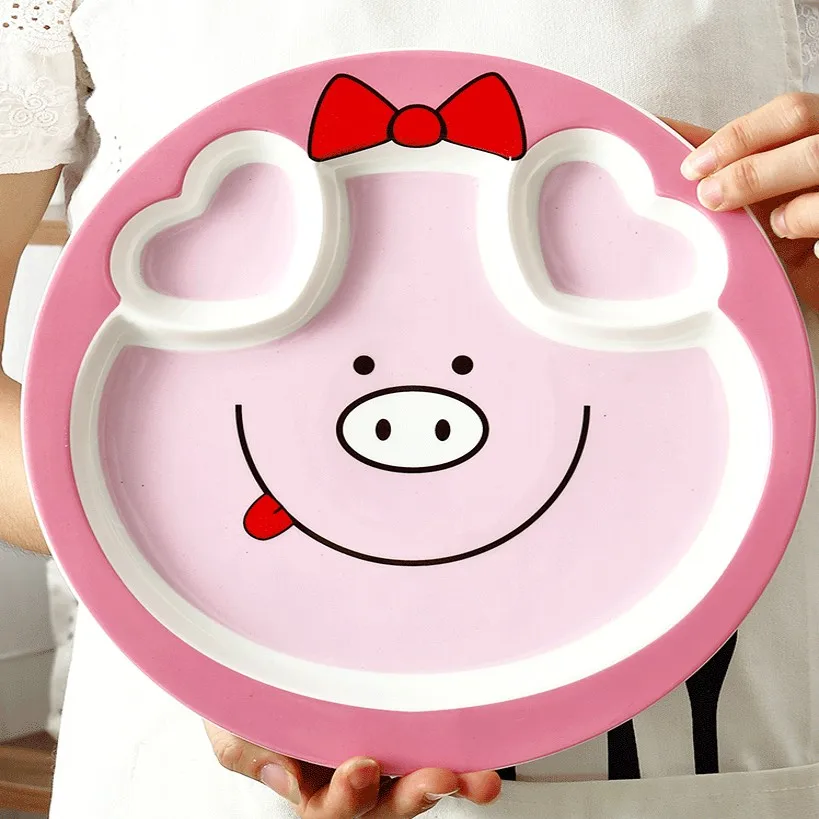 Cartoon Zodiac Ceramics Dispensing Plate Creative Children Multi-Piece Dinnerware Breakfast Plate Baby Cutlery Tray
