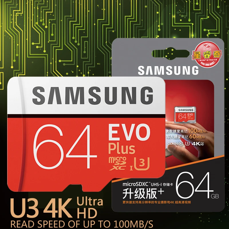 SAMSUNG EVO Плюс Карты Памяти 32 ГБ SDHC 80 МБ/с. Class10 Micro SD C10 U1 TF Карт SDXC Trans Flash 64 ГБ 128 ГБ 256 ГБ