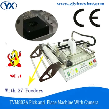 

Pick and Place SMT MachineTVM802A With 27 Feeders and Double Vision System For Led Light Production Line