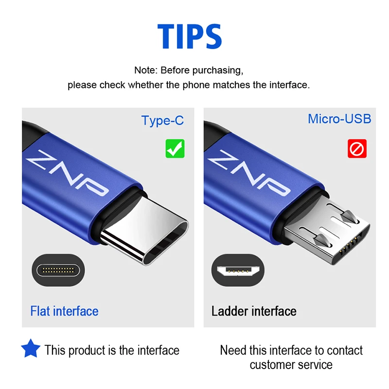 ZNP кабель usb type-C для samsung S10 huawei P30 Pro Быстрая зарядка type-C кабель USB C для samsung S9 S8