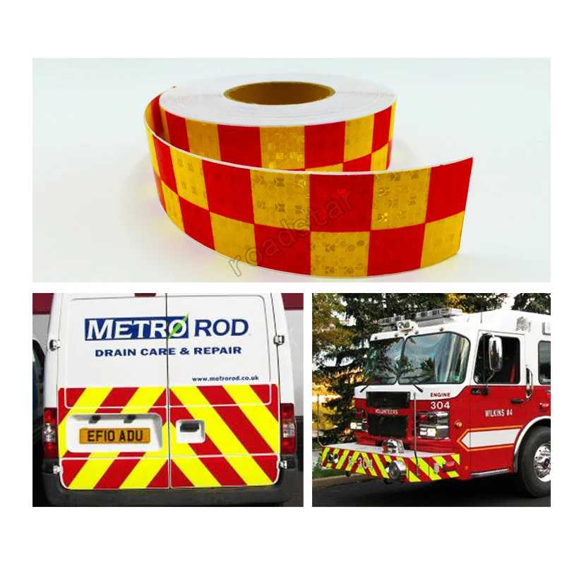 Luminous tape luminous sticker tape caution warning tape Roadstar 3M acrylic adhesive shining reflective warning tape/Square printing reflective tape For cars Safety RS-6490P