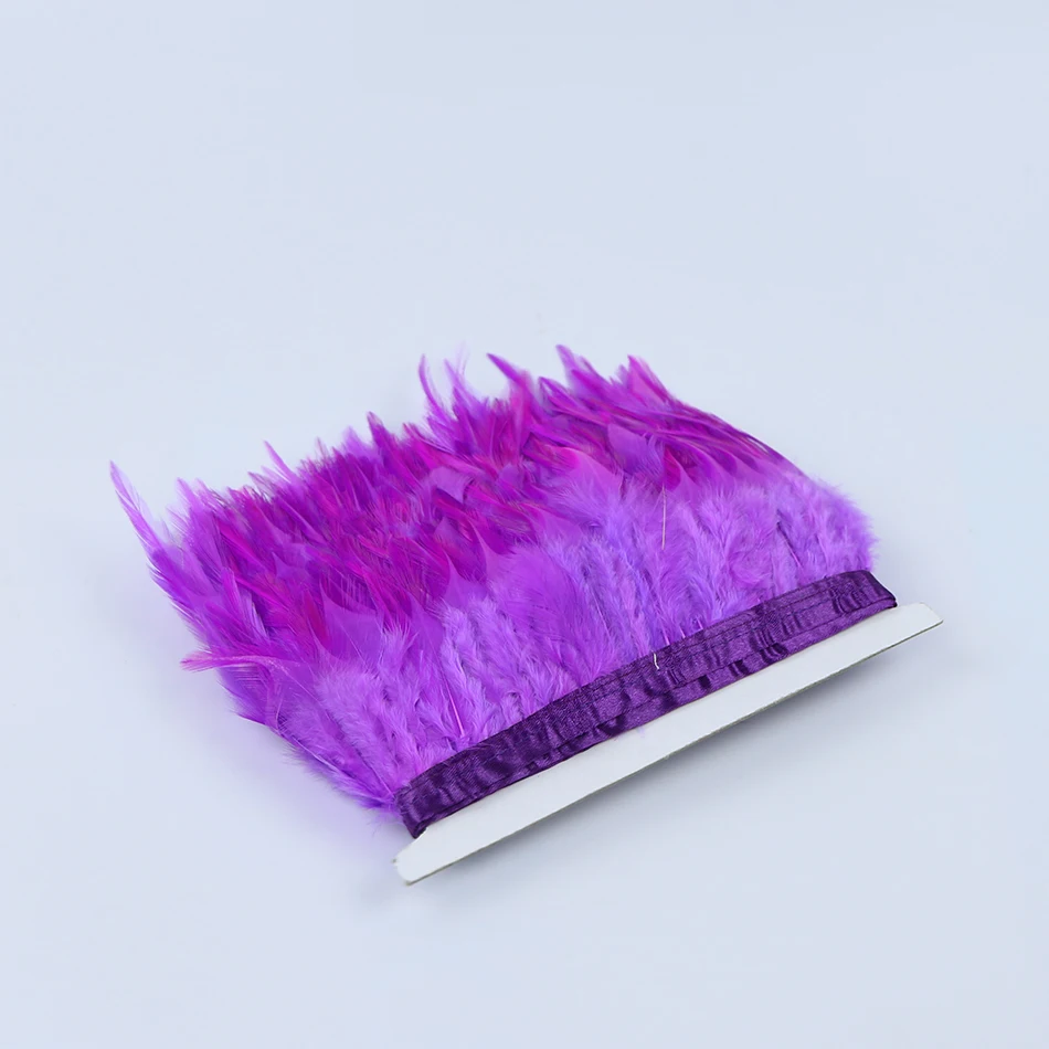 12 light purple rooster saddle feather trims 3
