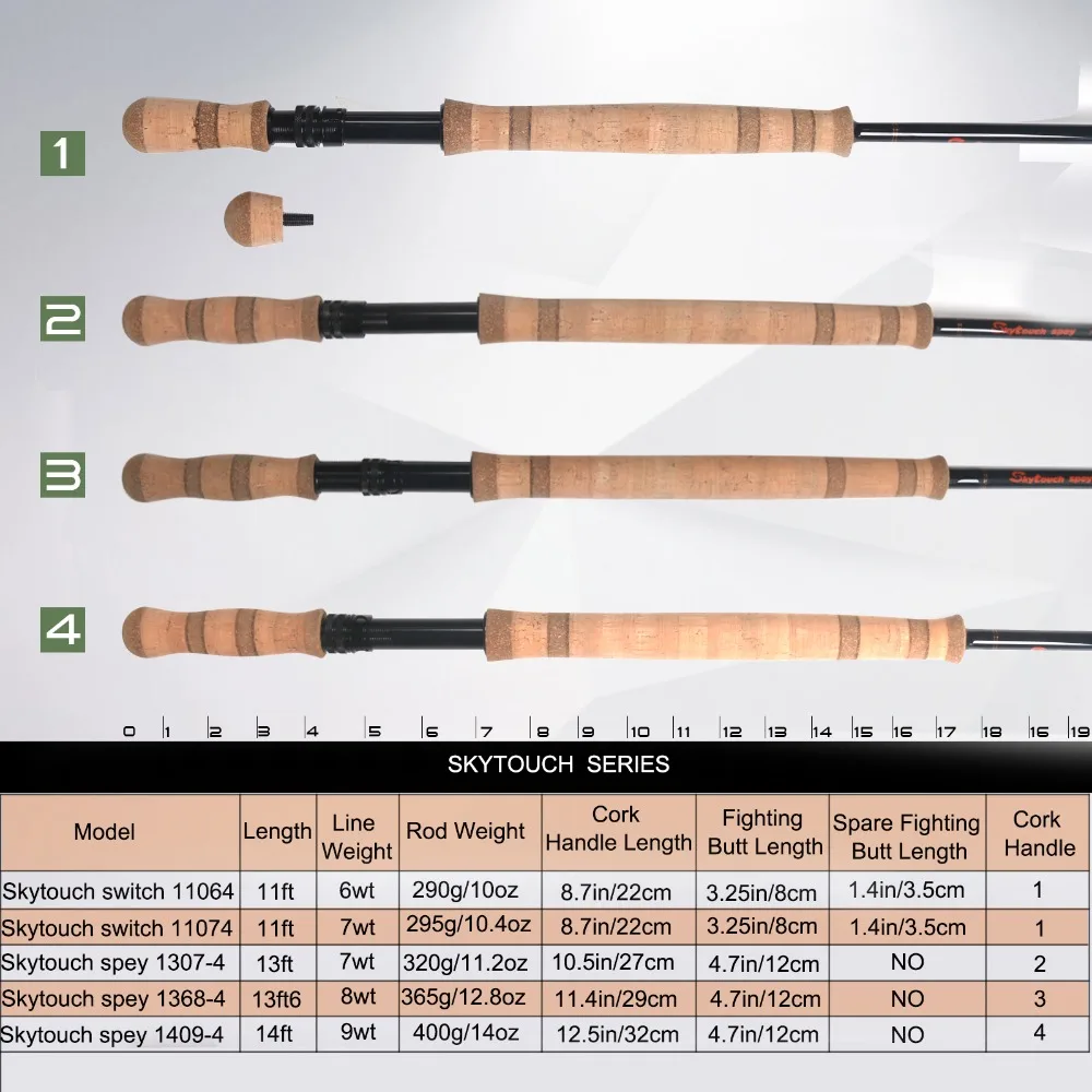 Maximumcatch SkyTouch 6-9wt Switch& Spey Fly Rod IM10 30T+ 40T углеродное волокно быстрое действие Fly Удочка с Cordura Rod Tube