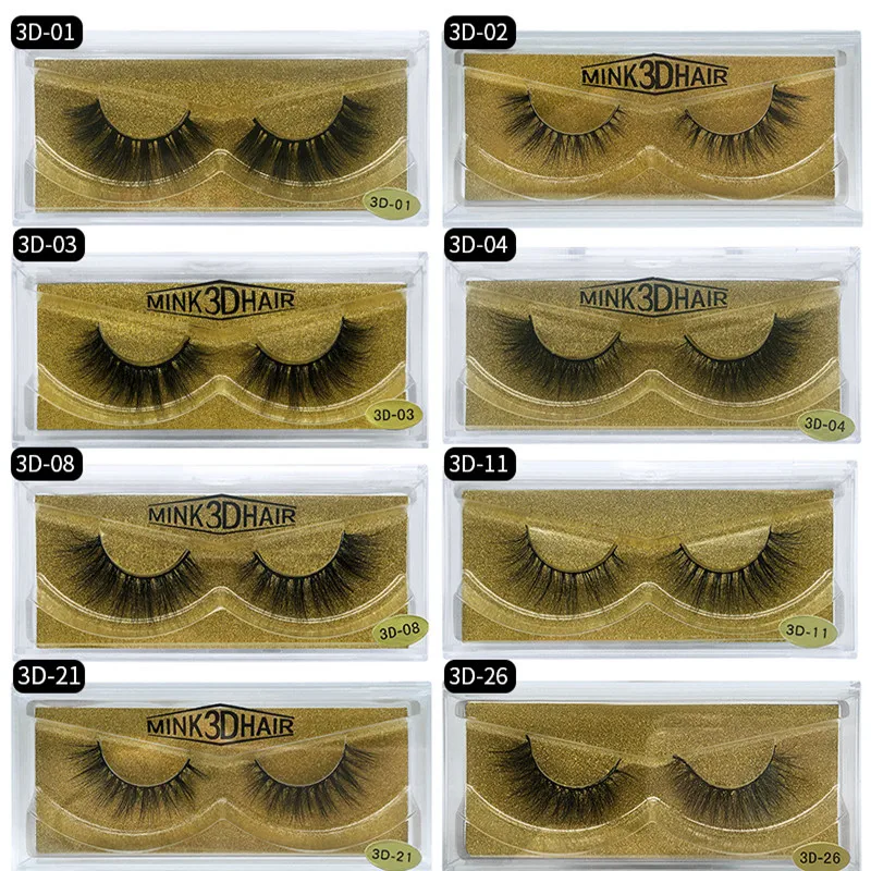 

3D Mink eyelash Messy Cross Thick Natural Fake Eye Lashes Professional Makeup Bigeye Eye Lashes Handmade 1pair Glitter Packaging