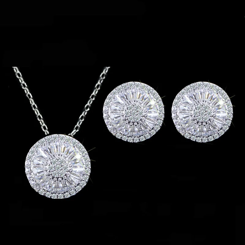 Женский ювелирный комплект из колье и серёг с фианитом|jewelry sets earrings|jewelry setsset jewelry |