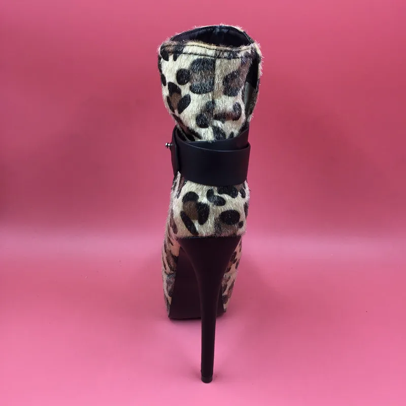 Зимние женские полусапожки с леопардовым мехом; ботинки на платформе; реальные фото; осенние ботинки на каблуке; модная обувь; botas mujer; Китай