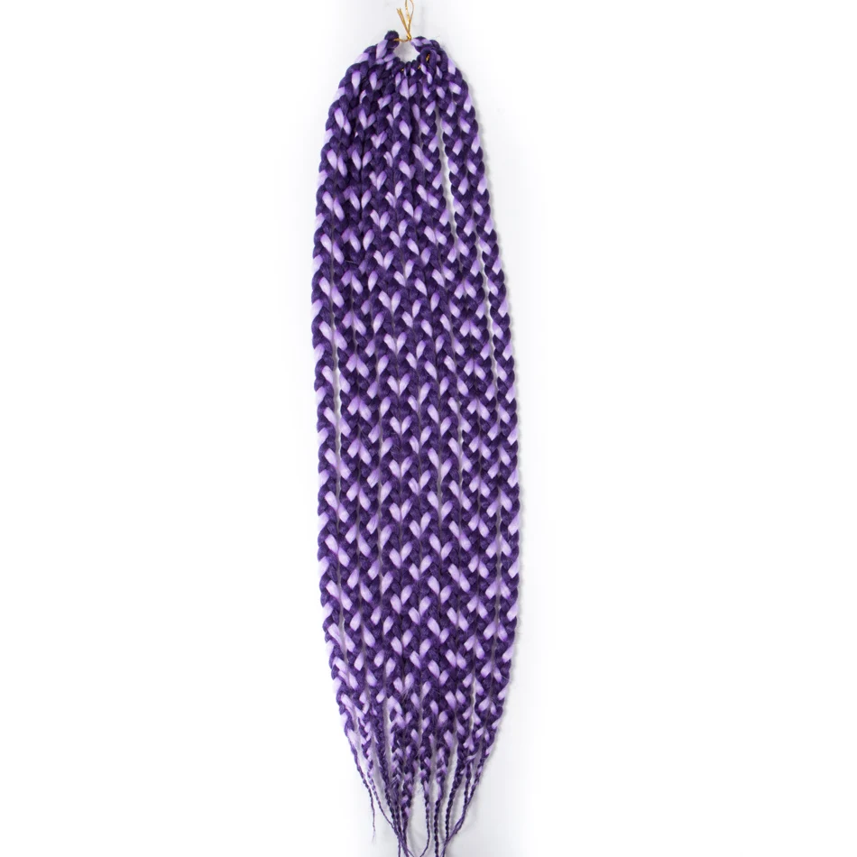 Qp hairCrochet Braids Medium Box Braid Hair Extensions Ombre Synthetic Braiding Hair Crotchet Bulk