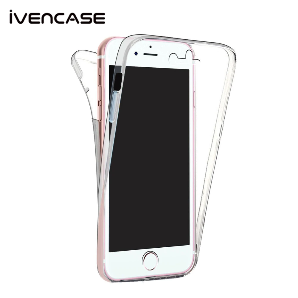 Ivencase 360 градусов полный Средства ухода за кожей мягкий чехол для iPhone 6 6S 7 плюс SE 5 5S