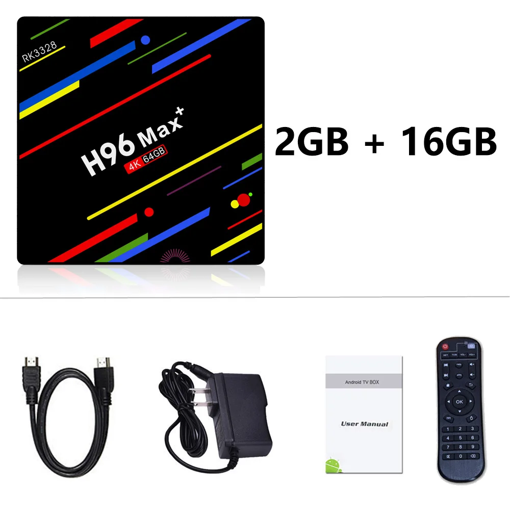 LEMFO H96 Max+ Smart Android tv Box Android 9,0 RK3328 Penta-Core 4 ГБ 32 ГБ 64 Гб USB 3,0 4K 3D HDR 2,4G/5G Wifi телеприставка - Цвет: 2GB 16GB