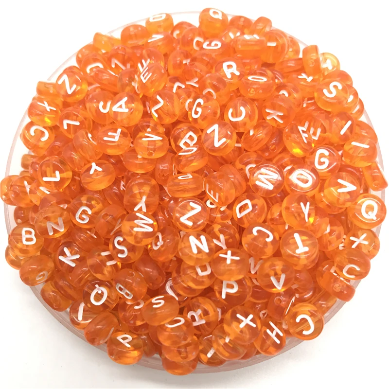 100pcs 7mm Letter Beads Pink Mix Oval Shape 26 Alphabet Charms DIY Beads For Bracelet Necklace Jewelry Making