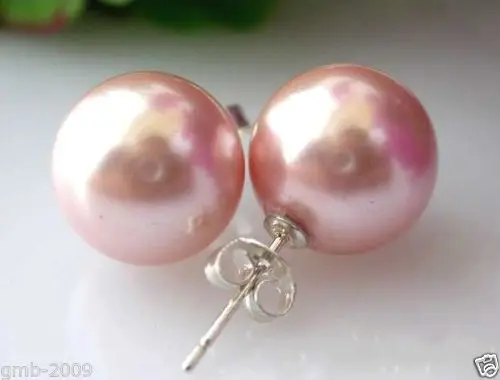 

Hot sale new Style >>>>Real Pink South Sea Shell Pearl 925 Strrling Silver Earrings