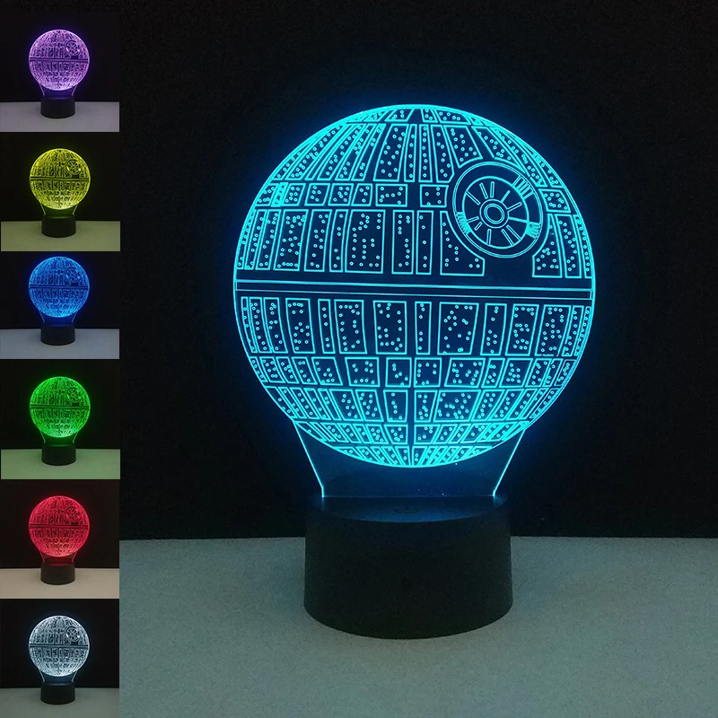 3D Звездные войны светится в темноте игрушки Дарт Вейдер светодиодный визуальный светильник 7 цветов Luminaria Рождество Домашний Декор дети подарки на день рождения