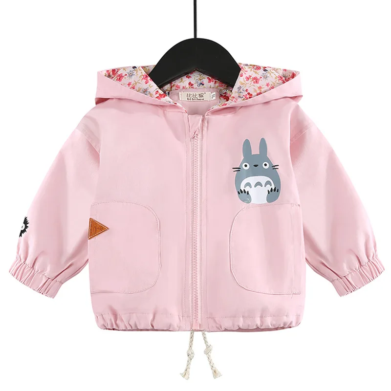 

Girls Jackets 2019 New Autumn Baby Girl Clothes Cartoon Totoro Printed Long Sleeve Kids Hooded Outerwear Coats 1-4Y Children