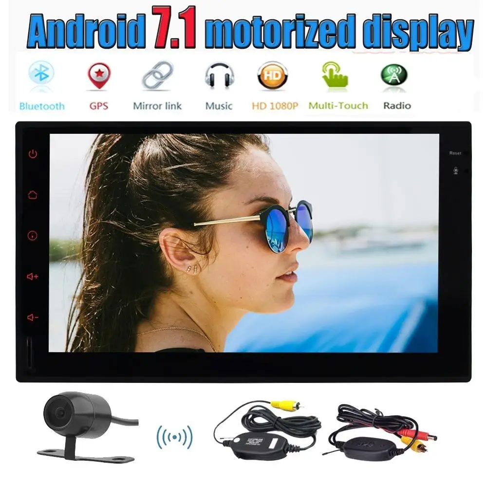 Android 7 1 2Din автомобильный стерео ''емкостный экран радио плеер gps мультимедиа