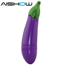 Флеш-накопитель силиконовый eggplant 1 ГБ/2 ГБ/4 ГБ/8 ГБ/16 ГБ/32 ГБ/64 Гб оптом фрукты usb накопитель флешки, usb флеш-карта накопитель карта памяти подарок
