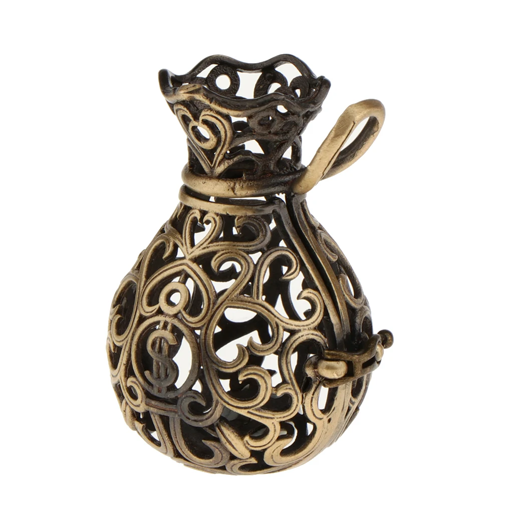 Hollow Pendant Heart Flower Vase Shaped Bead Cages Openable Pendant for Necklace Cotton Ball, Beads Ball, Pom Pom Balls