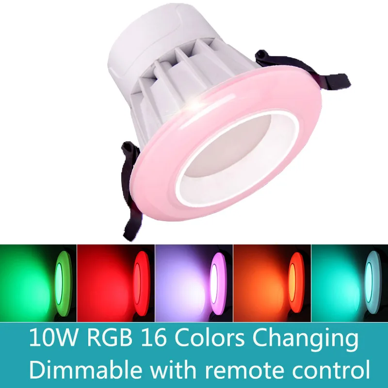 RGB светодиодный светильник с регулируемой яркостью Встраиваемый точечный