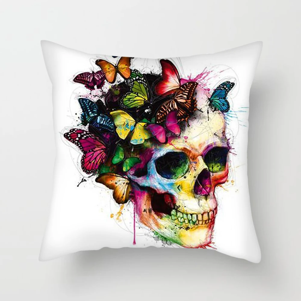 

Fuwatacchi Butterfly Forest Horse Giraffe Pillow Cover Animal Painting Cushion Cover For Car Home Bedroom Decor Pillowcase 2019