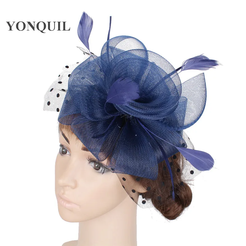 

Elegant women headpiece Multiple color crinoline material fascinator headwear colorful mesh show headpiece cocktail hat MYQ039