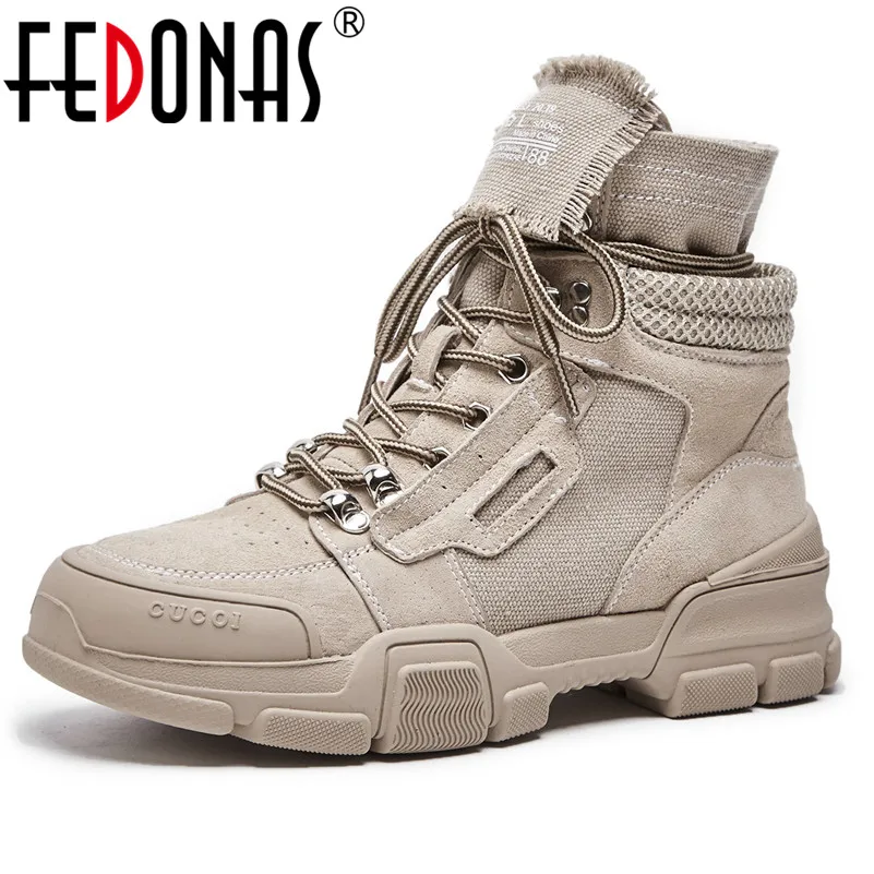 

FEDONAS Fashion Women Ankle Boots Wedges High Heels Autumn Winter Shoes Woman Punk Rock Motorcycle Boots Short Basic Boots