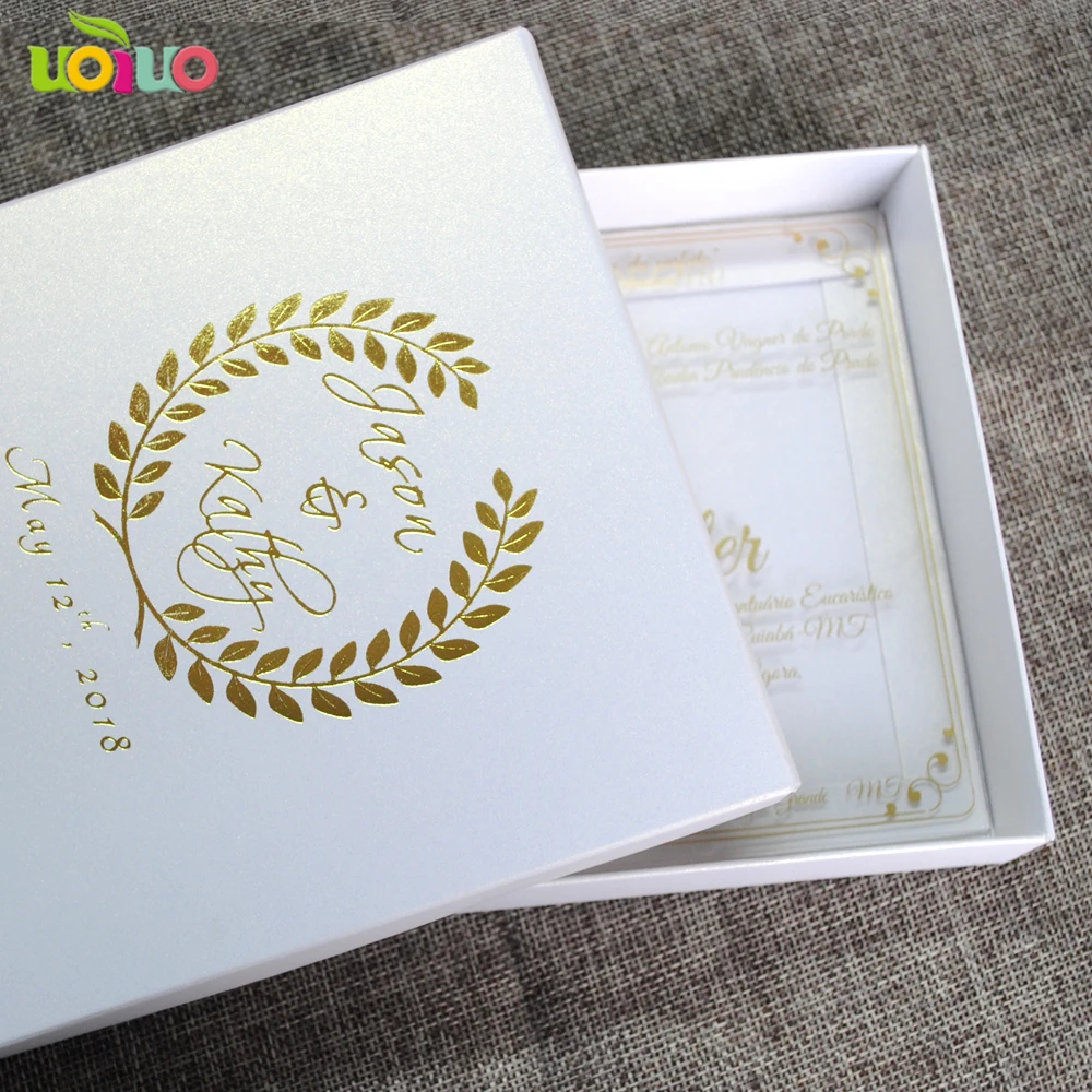 Carte D Invitation De Mariage Royale De Haute Qualite Carte Acrylique Transparente Et Luxueuse Avec Boite Aliexpress