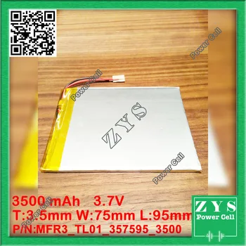 

357595 3.7V 3500mah Lithium polymer Battery with Protection Board For PDA Tablet PCs Digital Products 3.5x75x95mm 3500 mAh