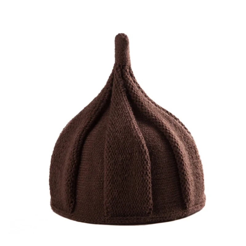 Осень Зима теплые Взрослые женщины Остроконечные шапки яркие зимние тёплые вязаные шапки кепки, имеющие форму ветряных мельниц - Цвет: 3