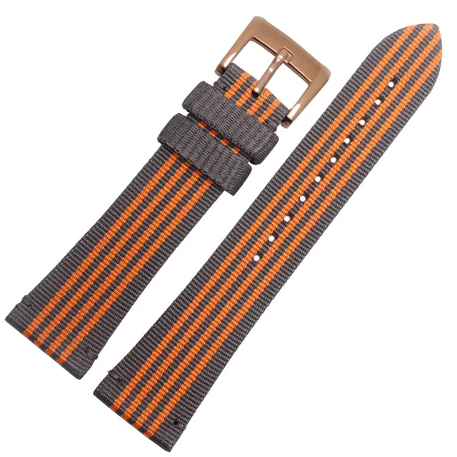 nylon watch strap 22mm watchband Bottom leather waterproof sport