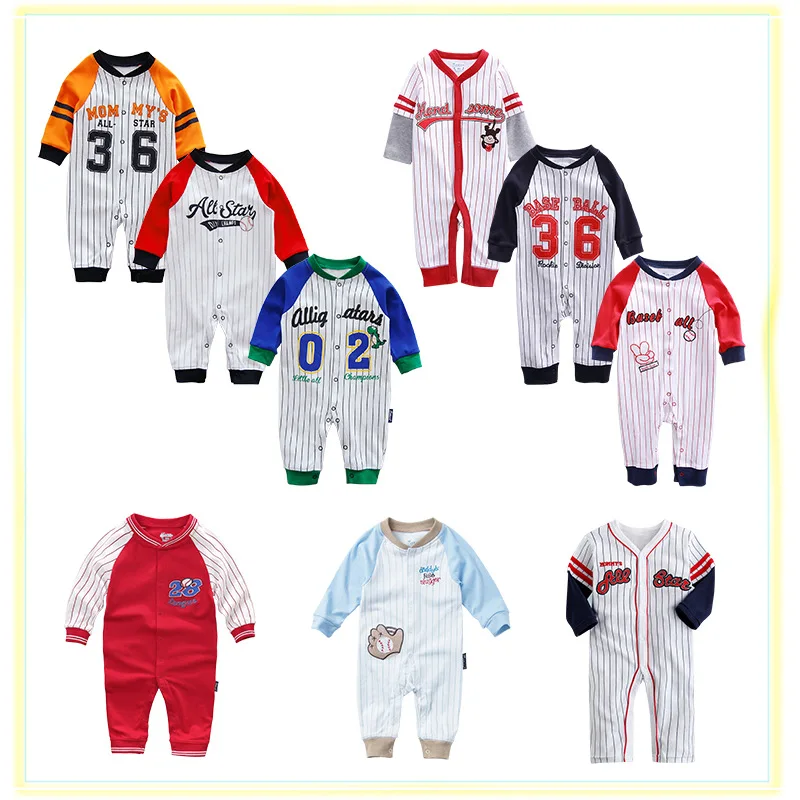 

Brand summer spring Baby Romper Long Sleeves 100% Cotton Baby Pajamas Cartoon Printed Newborn Baby Girls Boys Clothes