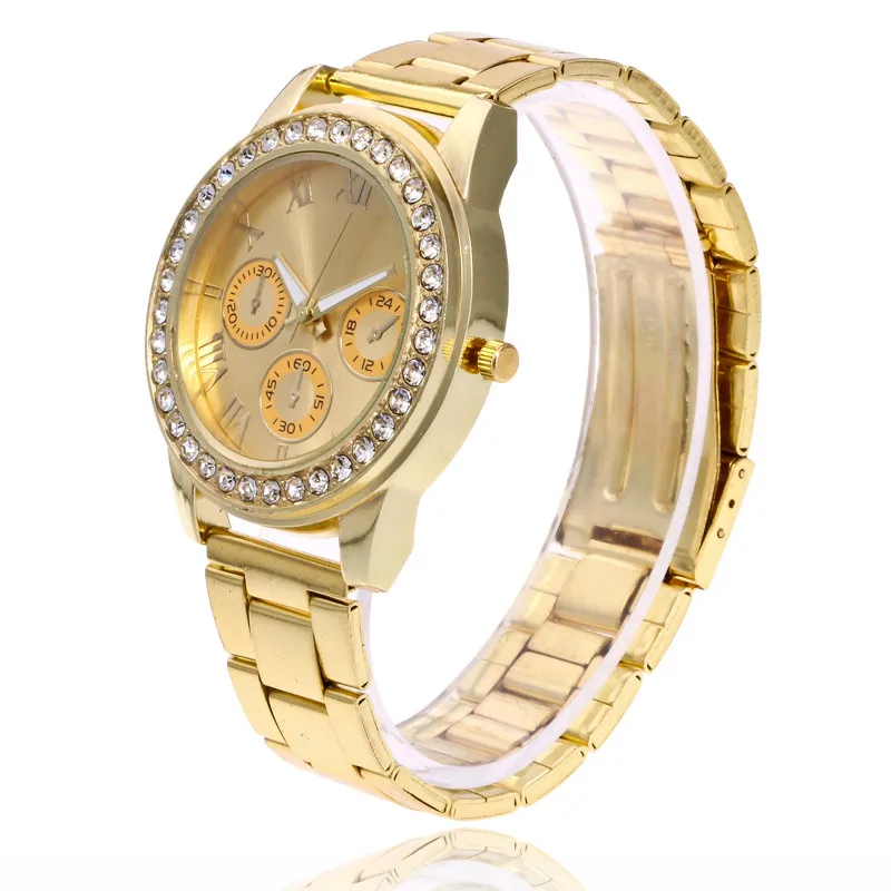 

Women Fashion Stainless Steel Band Analog Quartz Round Wrist Watch Watches Women Watches Bracelet Watch Ladied #4a30