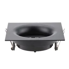 Черный круглый встраиваемые светодиодный пятно света потолочный светильник свет регулируемая рама MR16 GU10 лампа светильник светильники держатель